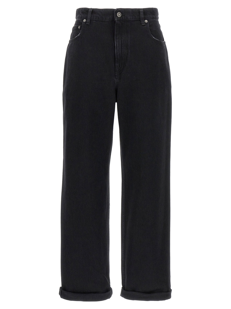 Golden Goose Kim Black Cotton Denim Jeans Zip Fly Five Pockets