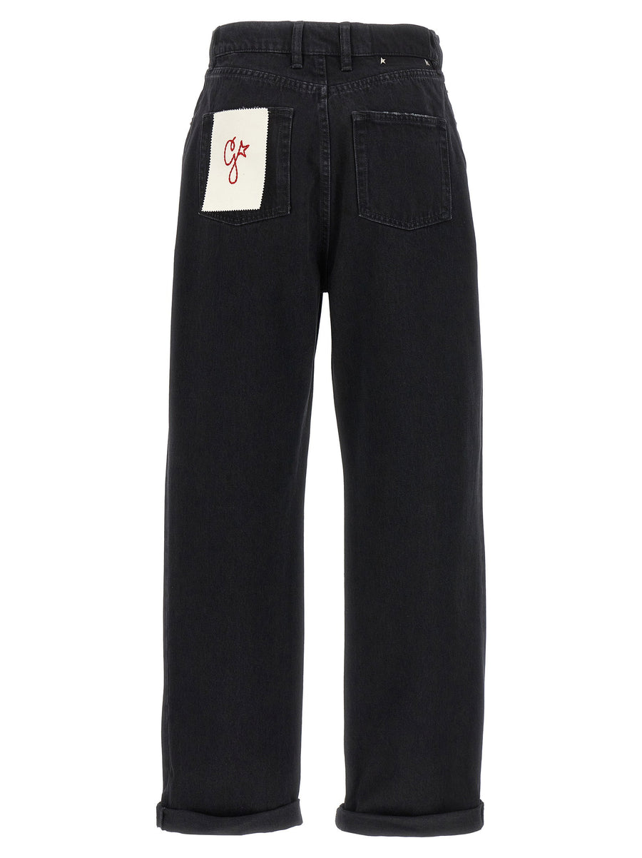 Golden Goose Kim Black Cotton Denim Jeans Zip Fly Five Pockets