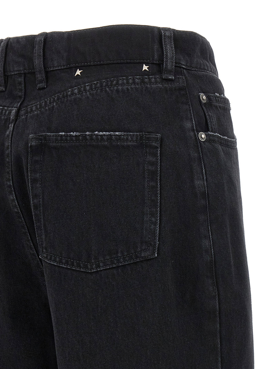 Golden Goose Kim Black Cotton Denim Jeans Zip Fly Five Pockets