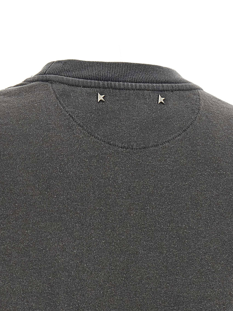 Golden Goose Cabochon Crystal Cotton T Shirt Gray Topwear