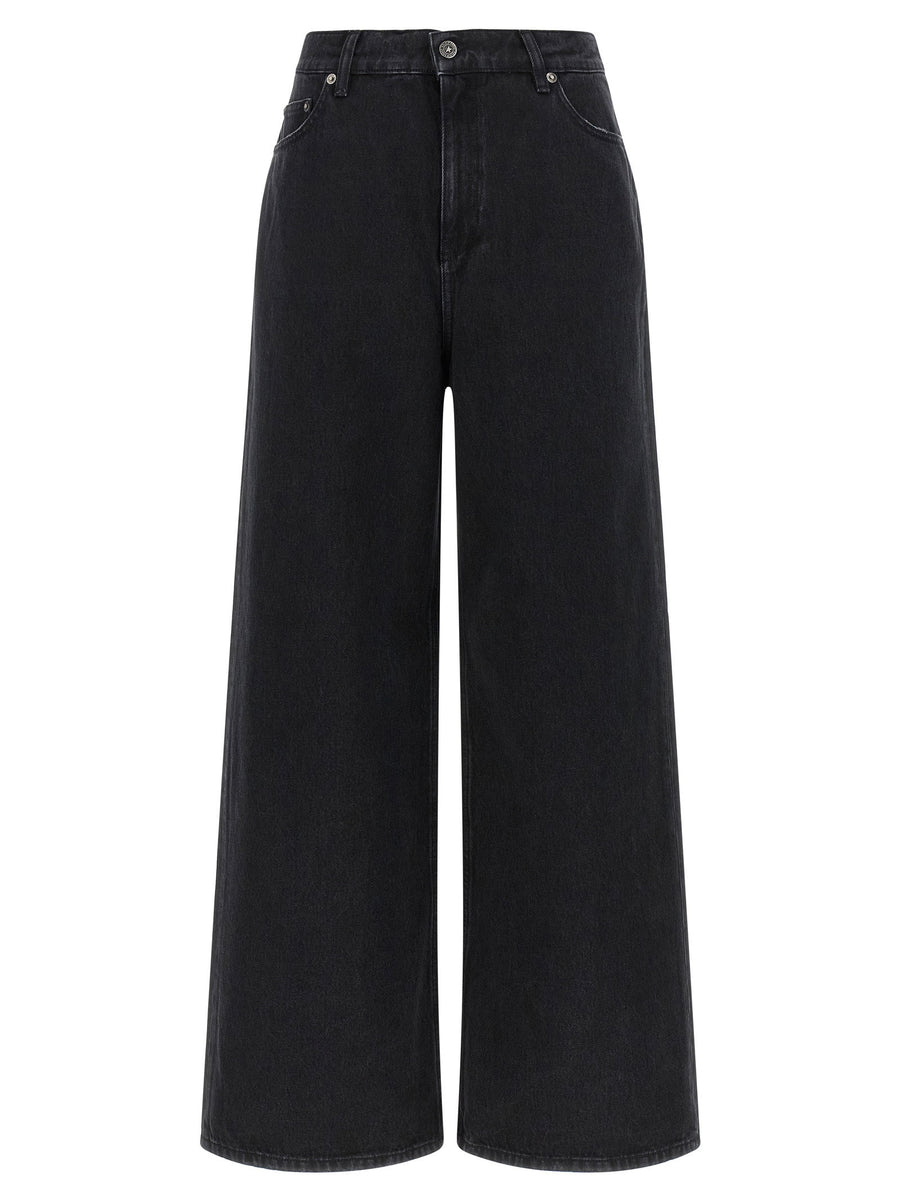 Golden Goose Melody Black Wide Leg Jeans Five Pocket Cotton Relaxed Fit