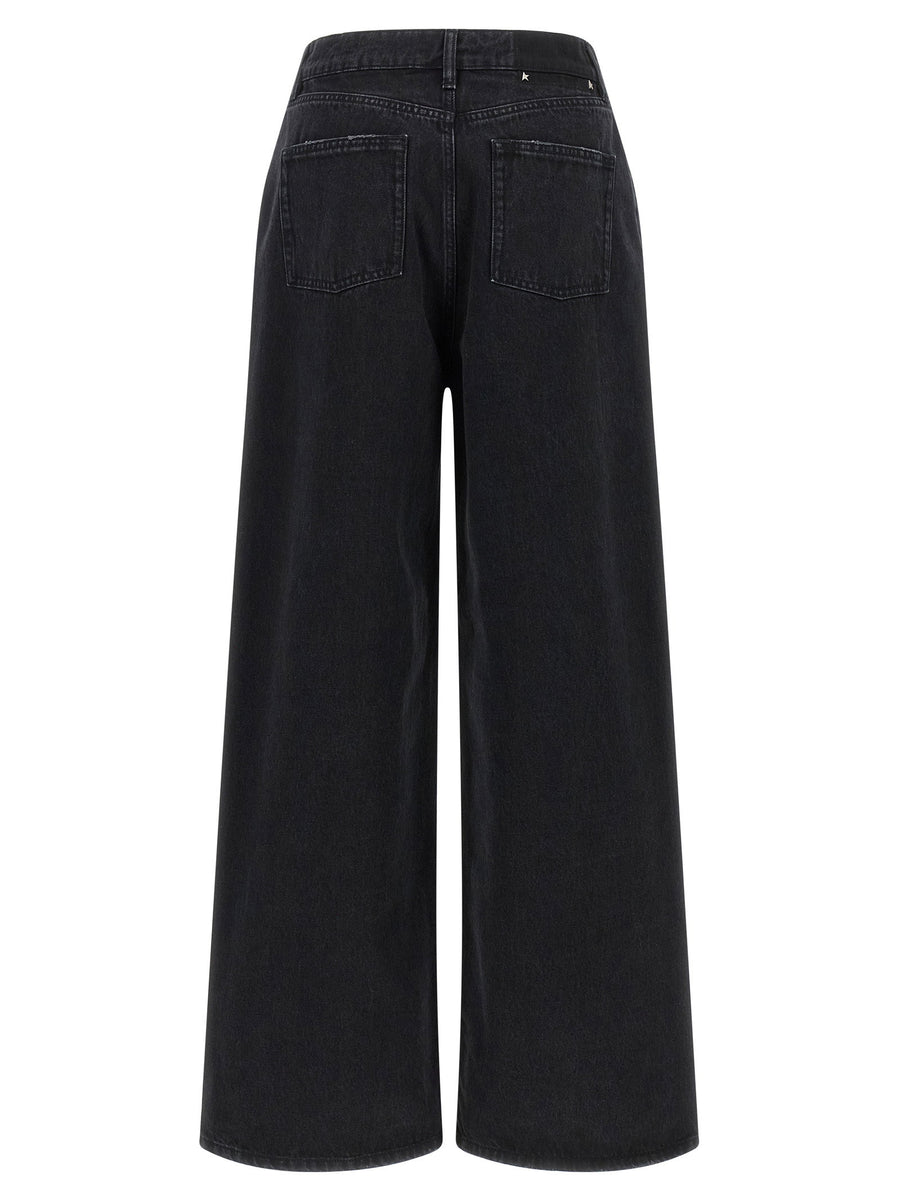 Golden Goose Melody Black Wide Leg Jeans Five Pocket Cotton Relaxed Fit