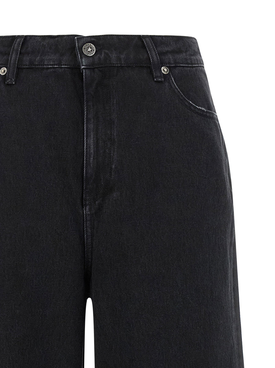 Golden Goose Melody Black Wide Leg Jeans Five Pocket Cotton Relaxed Fit