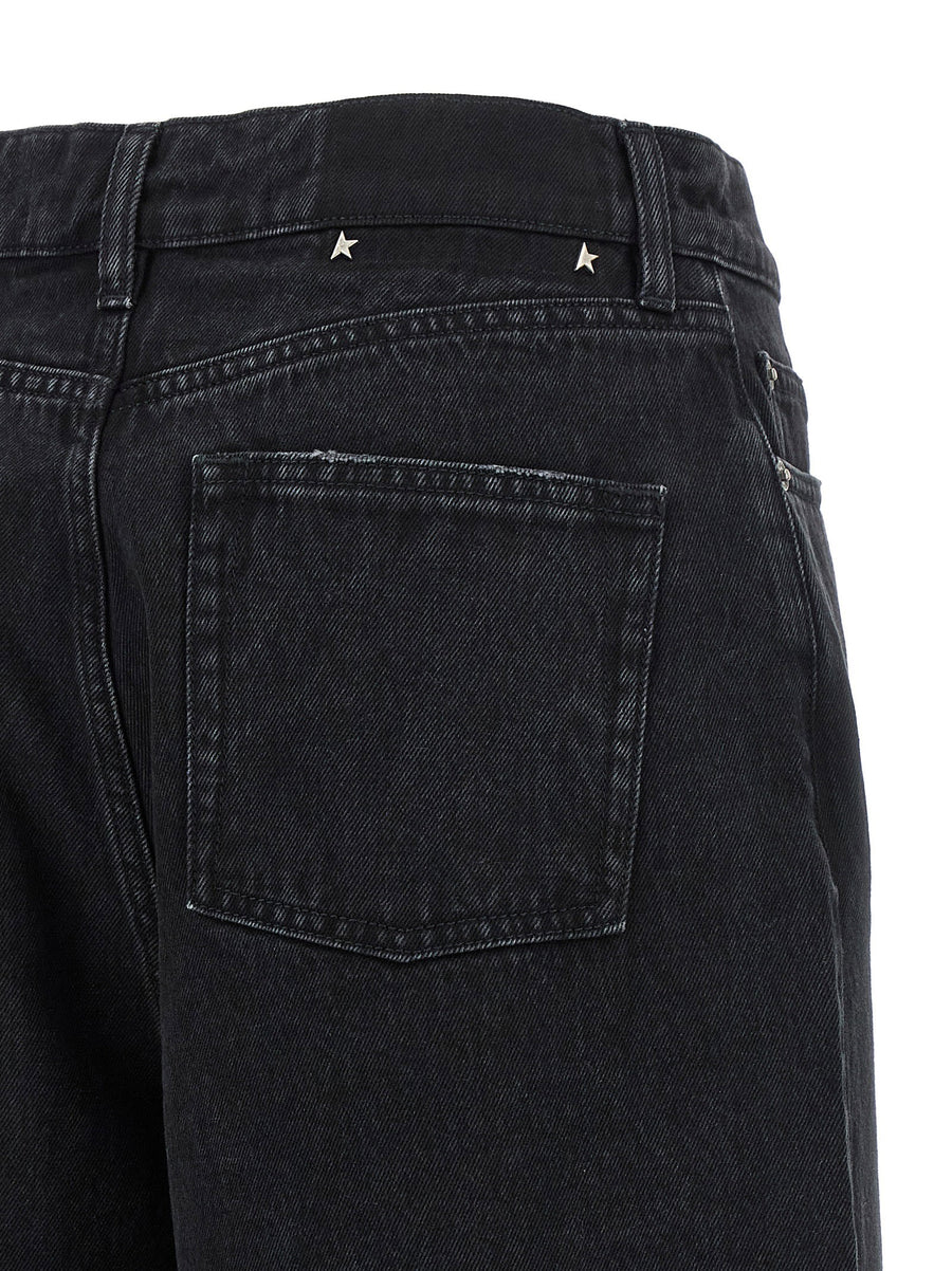 Golden Goose Melody Black Wide Leg Jeans Five Pocket Cotton Relaxed Fit