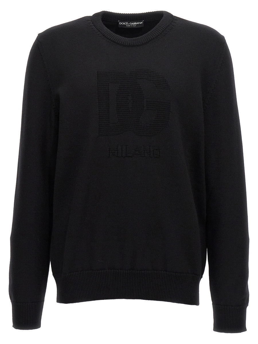 Dolce And Gabbana Intarsia Wool Sweater For Women Premium Virgin Wool Knit Statement Piece