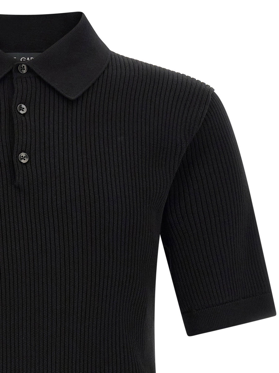 Dolce & Gabbana Micro-ribbed Polo Shirt