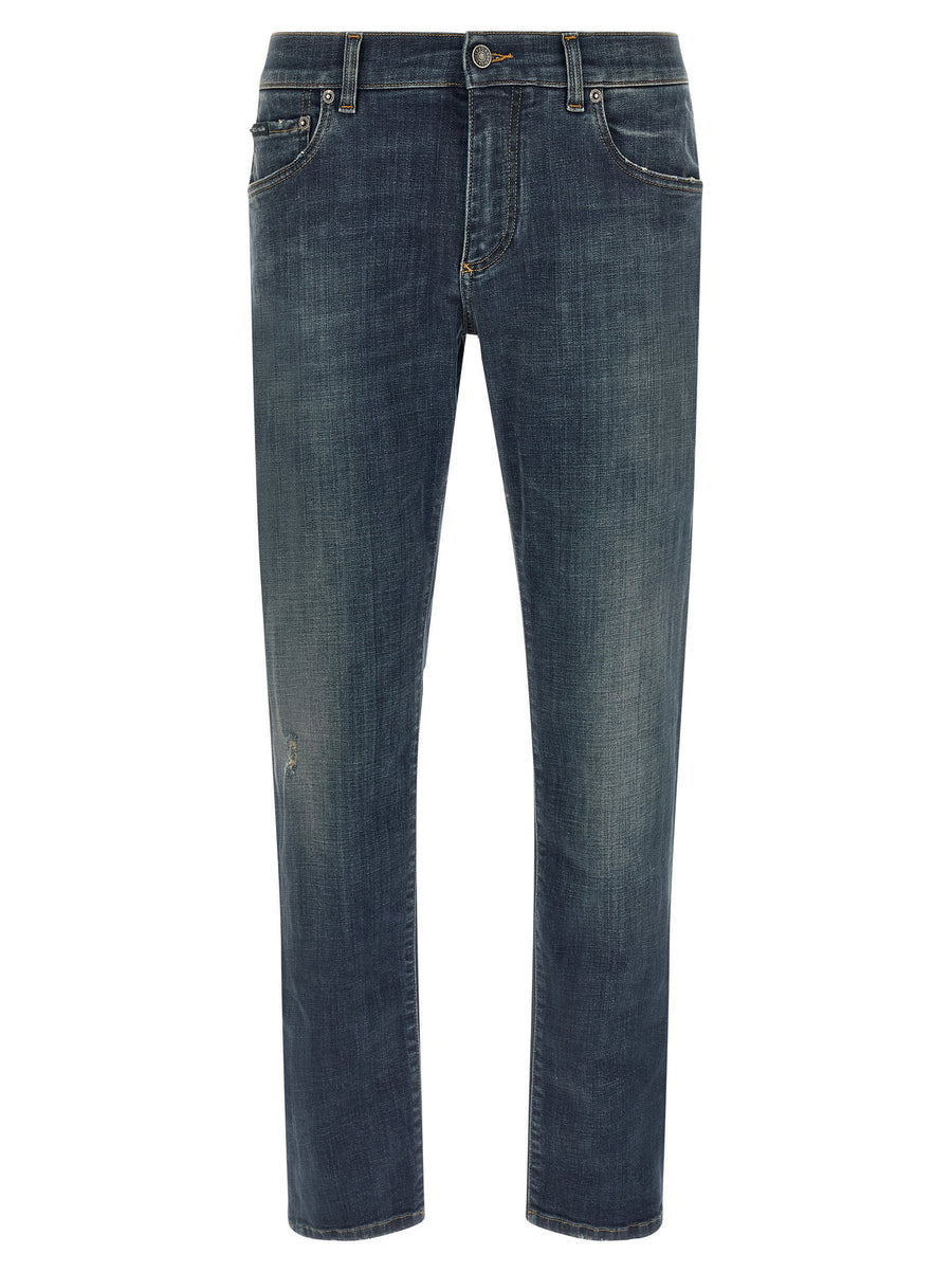 Dolce and Gabbana Used Effect Stonewashed Denim Jeans for Women Luxurious Premium Fit