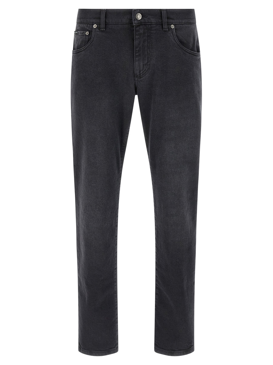 Dolce And Gabbana Stretch Jeans For Women Black Denim With Moderate Elasticity And Five Pocket Style