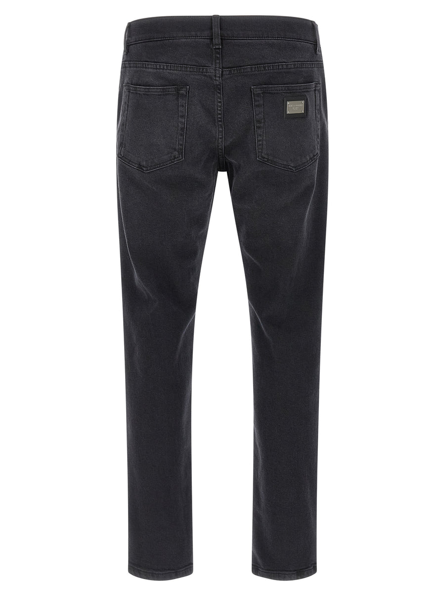 Dolce And Gabbana Stretch Jeans For Women Black Denim With Moderate Elasticity And Five Pocket Style