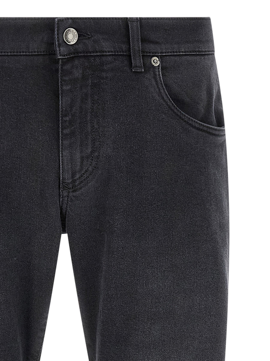 Dolce And Gabbana Stretch Jeans For Women Black Denim With Moderate Elasticity And Five Pocket Style