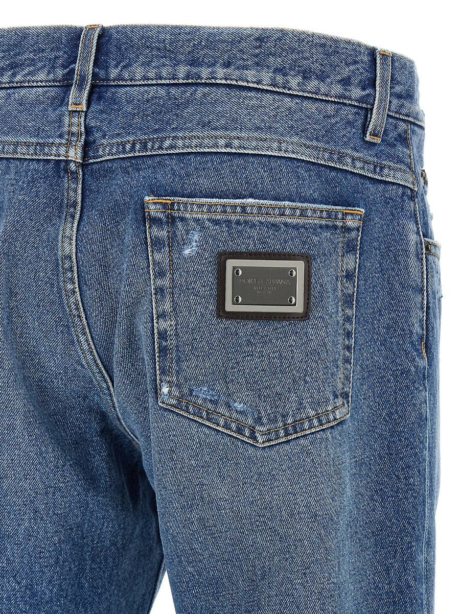 Dolce And Gabbana Private Wardrobe Jeans For Women Luxurious 100 Percent Cotton Straight Leg Denim