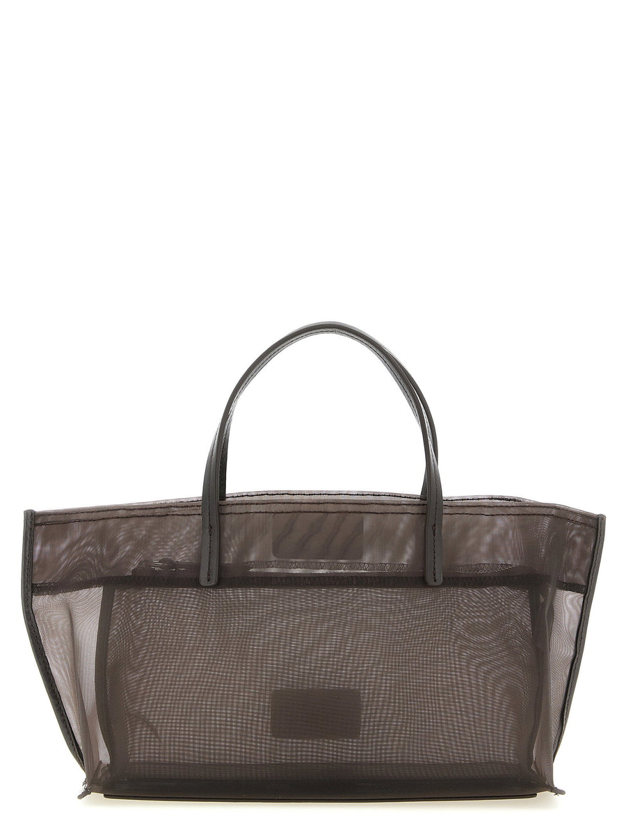 Staud Christos Mini Shopping Bag Luxury Urban Shopper With Semi Transparent Mesh Leather Accents