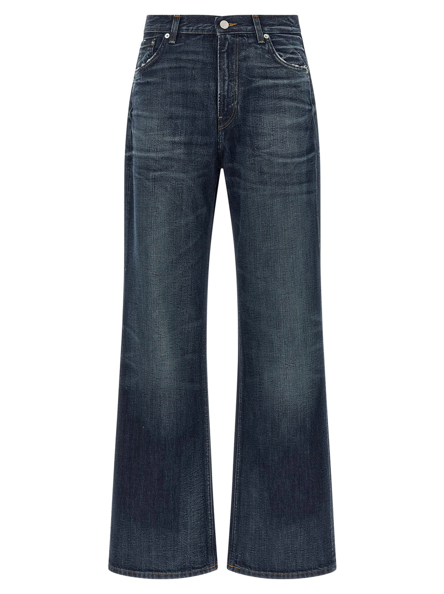 Haikure Korea Jeans For Women Relaxed Fit One Hundred Percent Cotton Blue Denim
