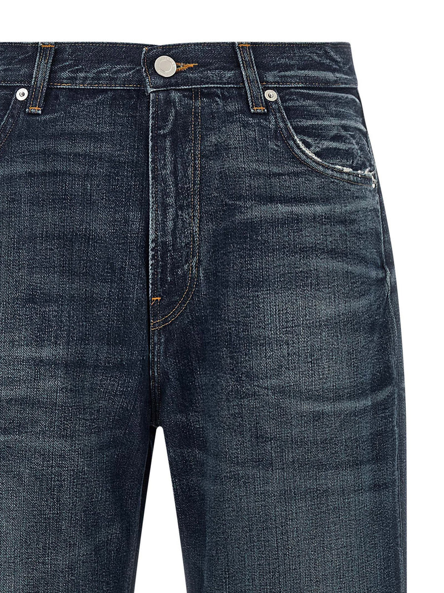 Haikure Korea Jeans For Women Relaxed Fit One Hundred Percent Cotton Blue Denim