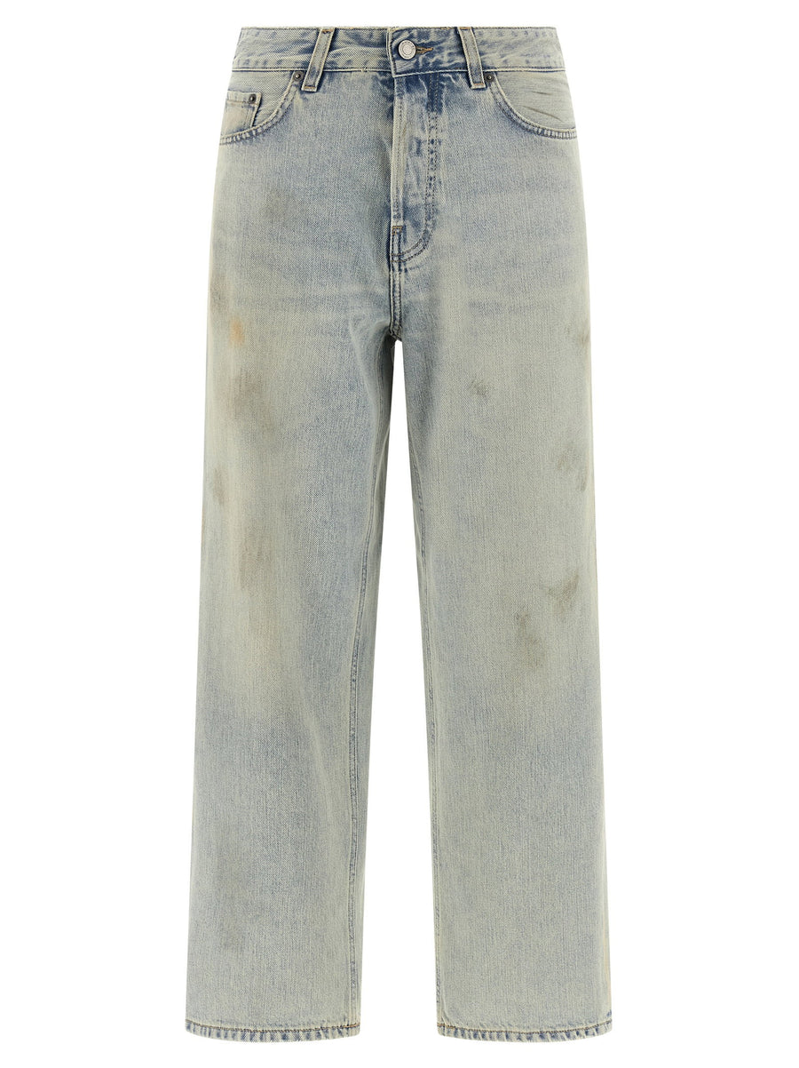 Haikure Betty Jeans Cropped High-Waist For Women Versatile Light Blue 100 Percent Cotton Stone-Washed