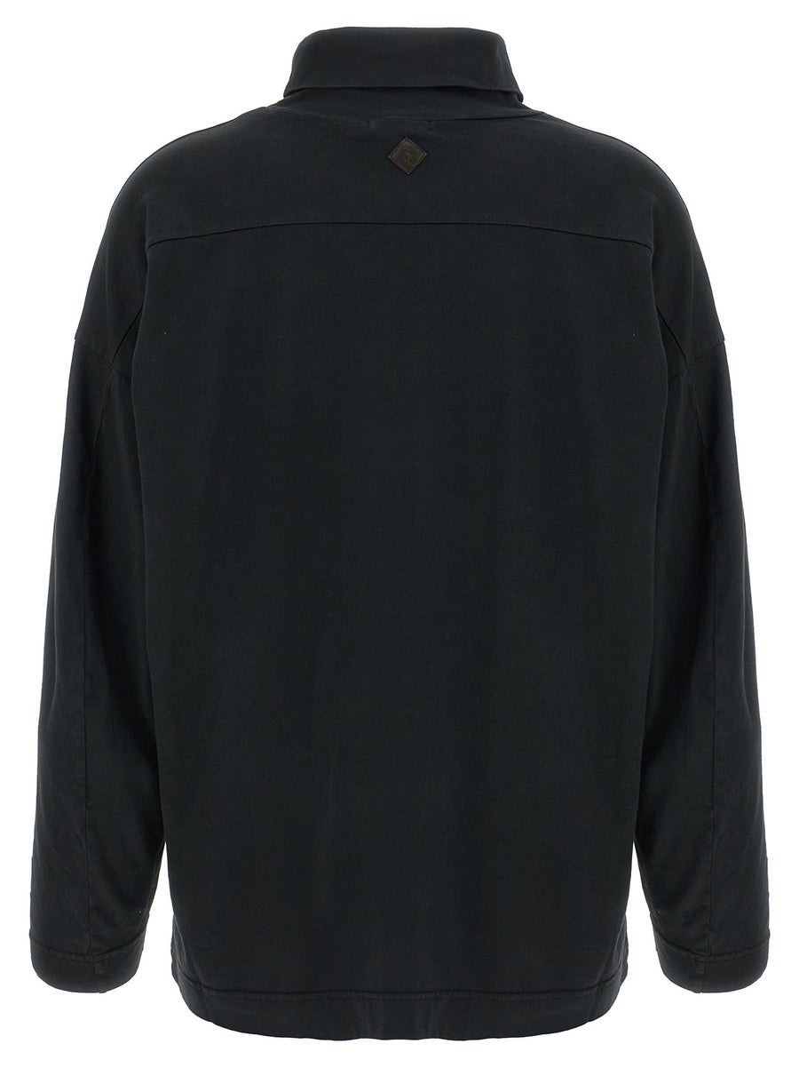 Haikure Ivy T Shirt For Women Versatile Black Cotton Top With High Neck Back Logo Patch