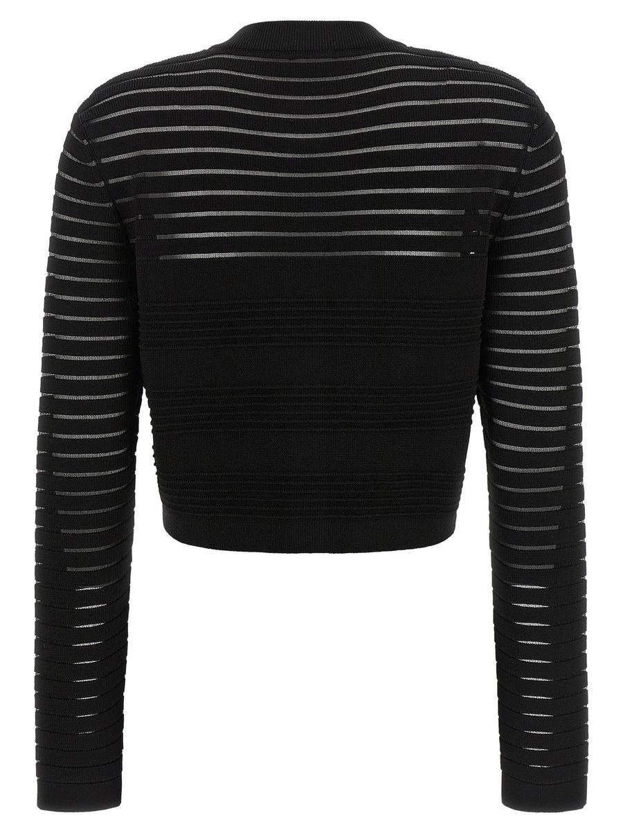 Balmain Semi-transparent Stripes Cardigan