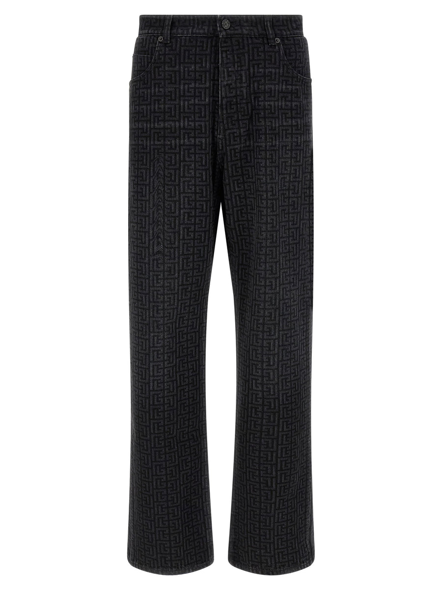 Balmain Monogram Pattern Jeans