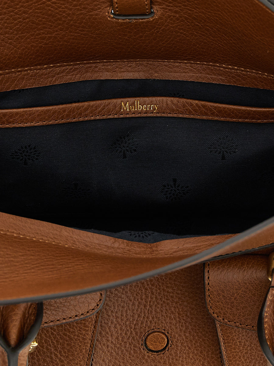 Mulberry Roxanne Small Handbag Brown Hammered Calfskin With Front Magnet Flap Closure And Adjustable Strap For Women