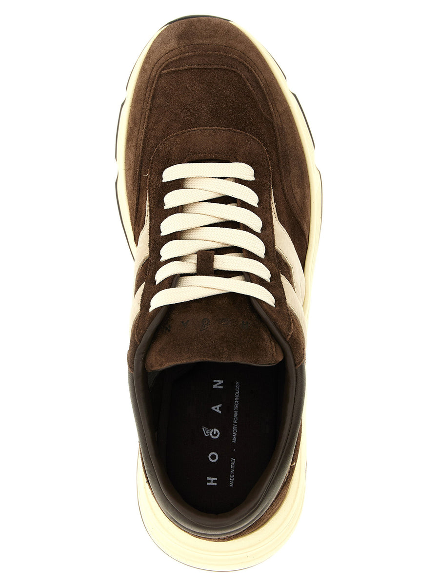 Hogan Hyperlight Sneakers Brown Calfskin Leather Urban Luxury For Men