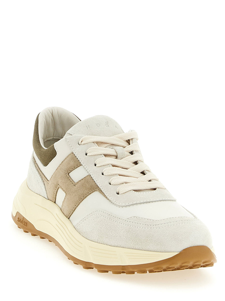 Hogan Hyperlight Multicolor Leather Sneakers Featuring Suede Inserts