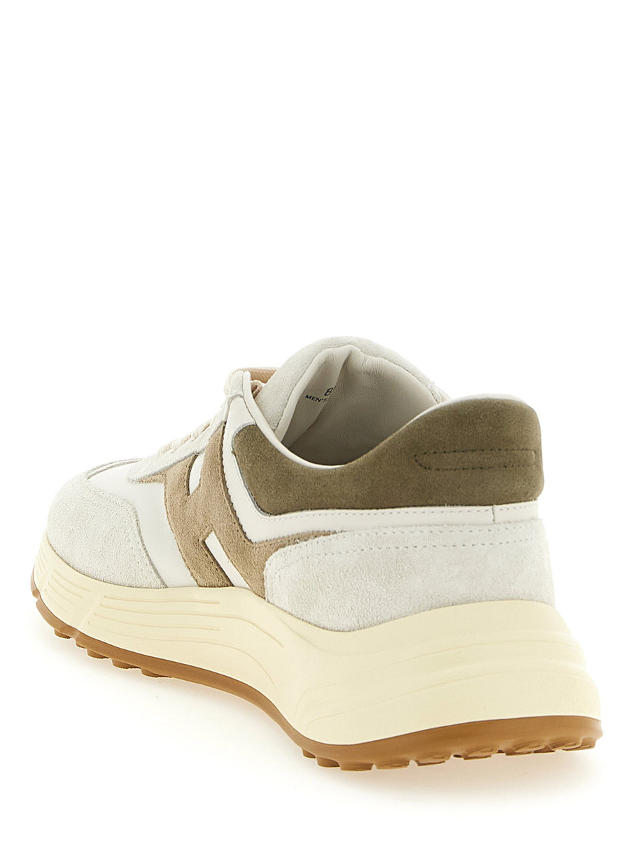 Hogan Hyperlight Multicolor Leather Sneakers Featuring Suede Inserts