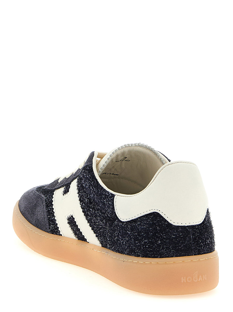 Hogan Cool Sneakers For Men Blue Suede Calfskin Leather Details Maxi H Logo Memory Foam Comfort Retro Style