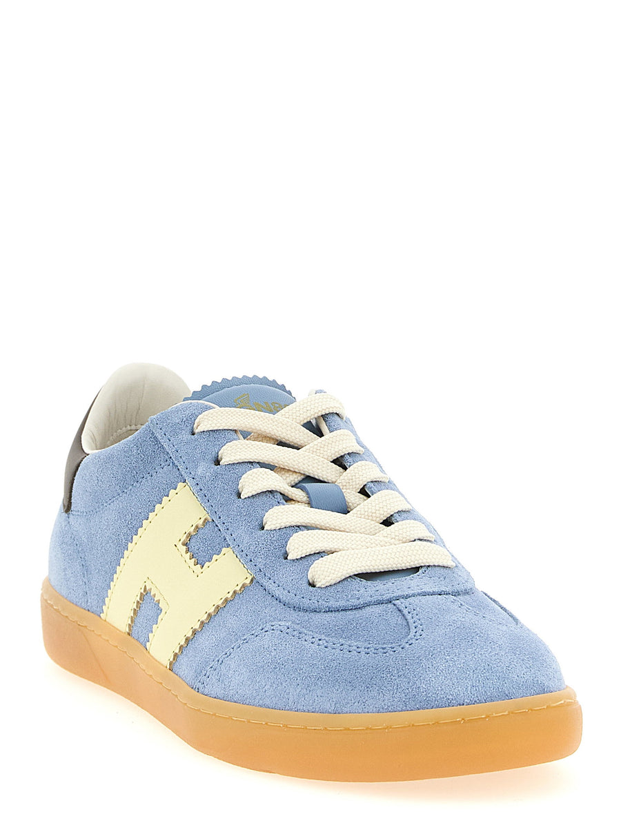 Hogan Cool Light Blue Calfskin Sneakers For Women With Memory Foam Insole