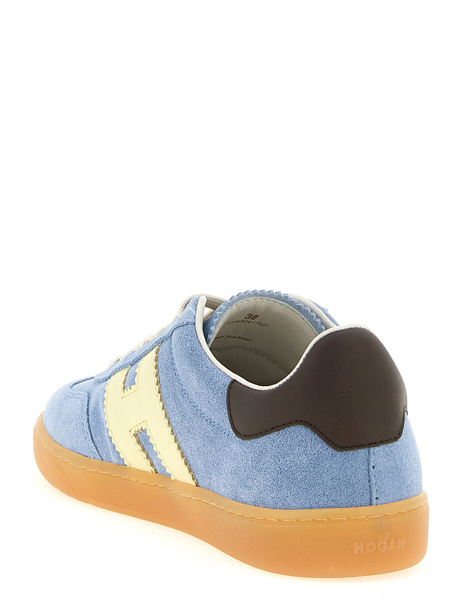 Hogan Cool Light Blue Calfskin Sneakers For Women With Memory Foam Insole