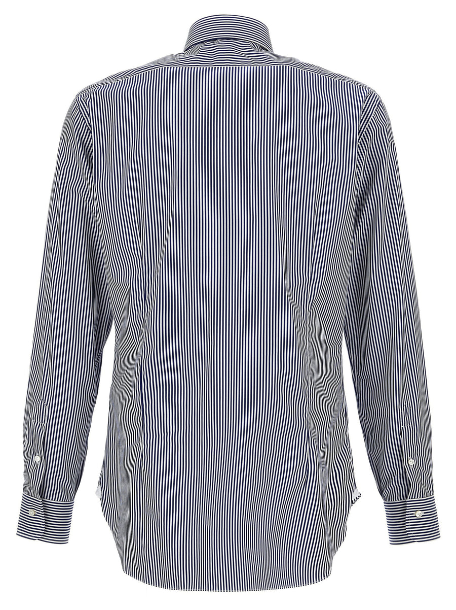 Barba Blue Striped Shirt for Men 100 Percent Cotton Button Front Long Sleeve Versatile Everyday Style