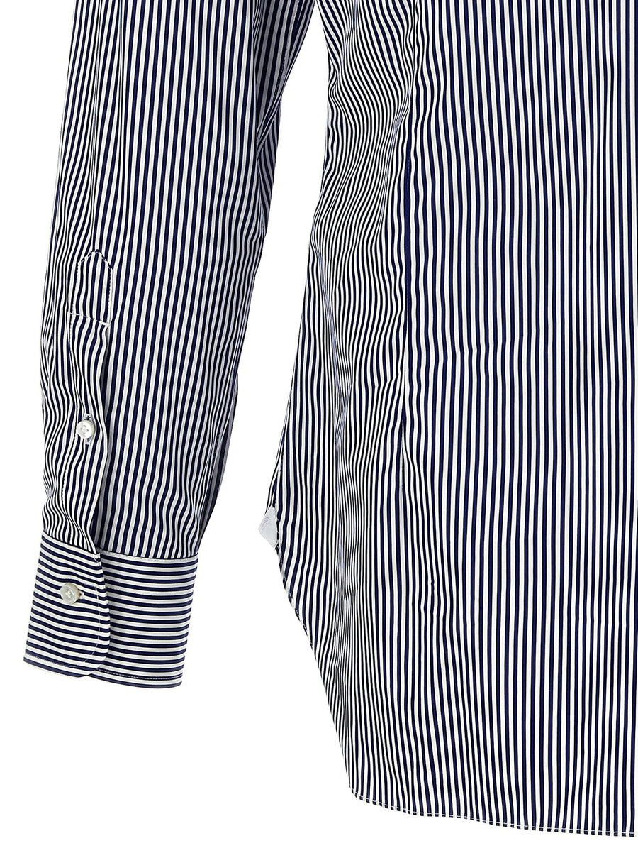 Barba Blue Striped Shirt for Men 100 Percent Cotton Button Front Long Sleeve Versatile Everyday Style