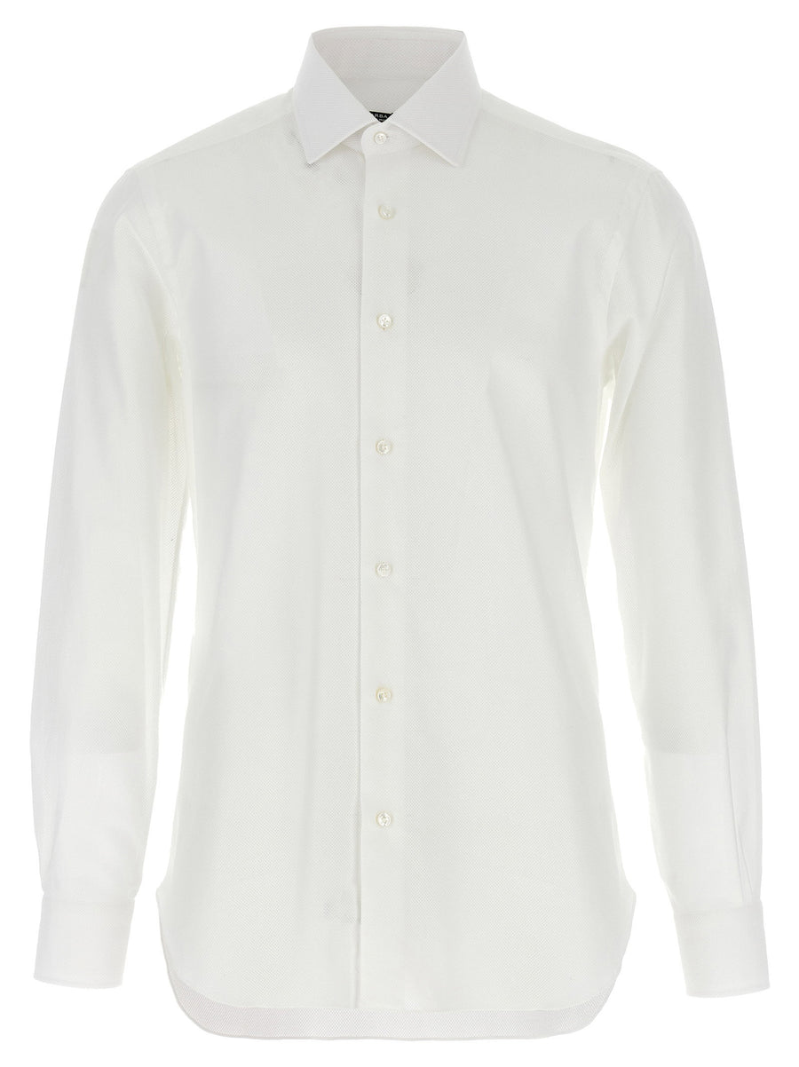 Barba Honeycomb Cotton Shirt For Men 100 Percent Cotton Luxury Button Front Versatile Office To Casual