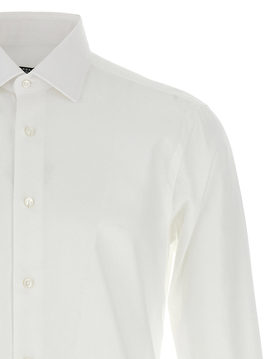 Barba Honeycomb Cotton Shirt For Men 100 Percent Cotton Luxury Button Front Versatile Office To Casual