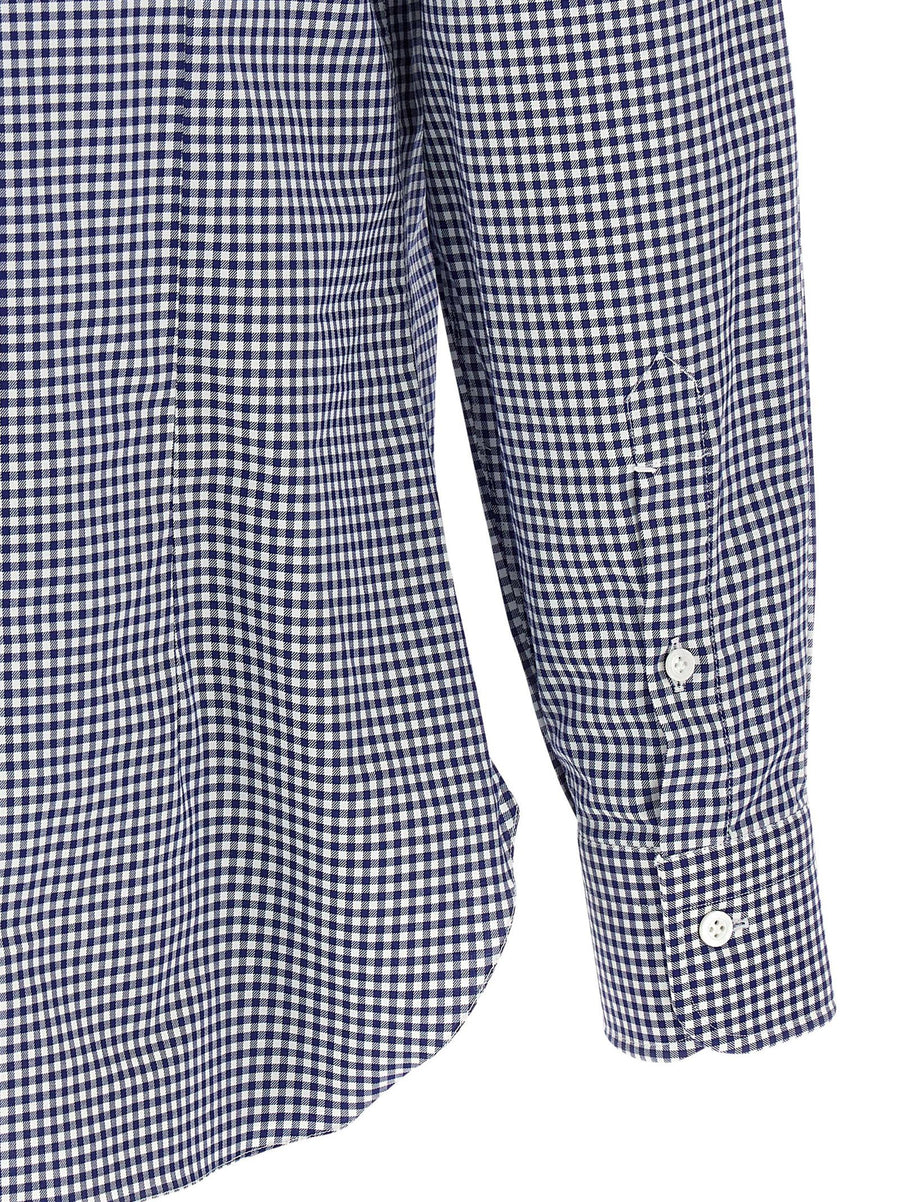 Barba Vichy Shirt Timeless Breathable Blue Cotton Poplin With Refined Vichy Print For Modern Men