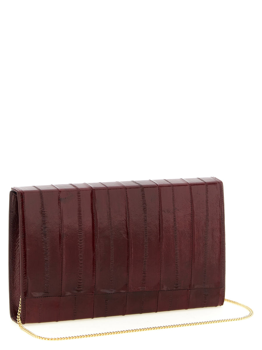 Giuseppe Zanotti Tuxedo Clutch Bordeaux Eel Leather Evening Bag