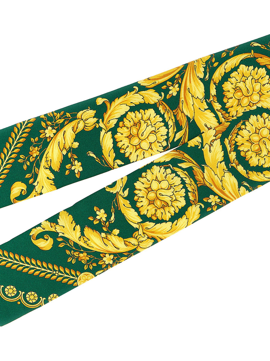 Versace Lavalliere Silk Scarf Baroque Print Luxury For Women Statement Couture Accessory