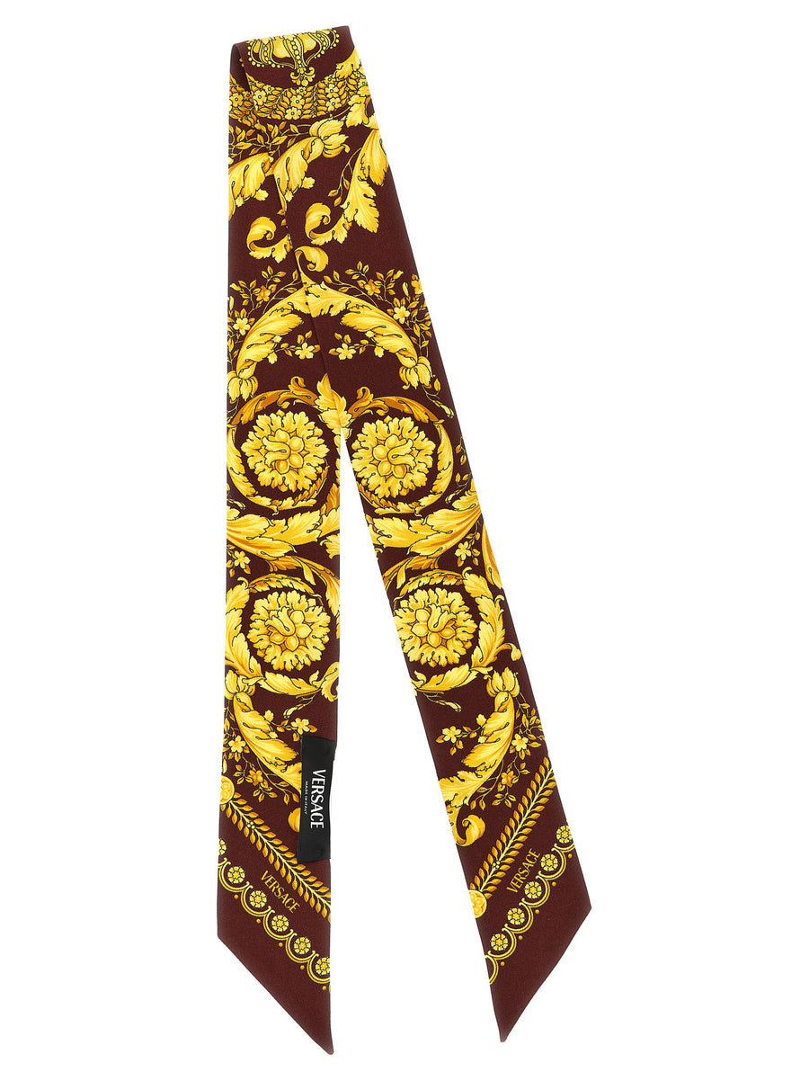 Versace Silk Lavalliere Baroque Scarf For Women Versatile Silk Twill Luxury Accessory