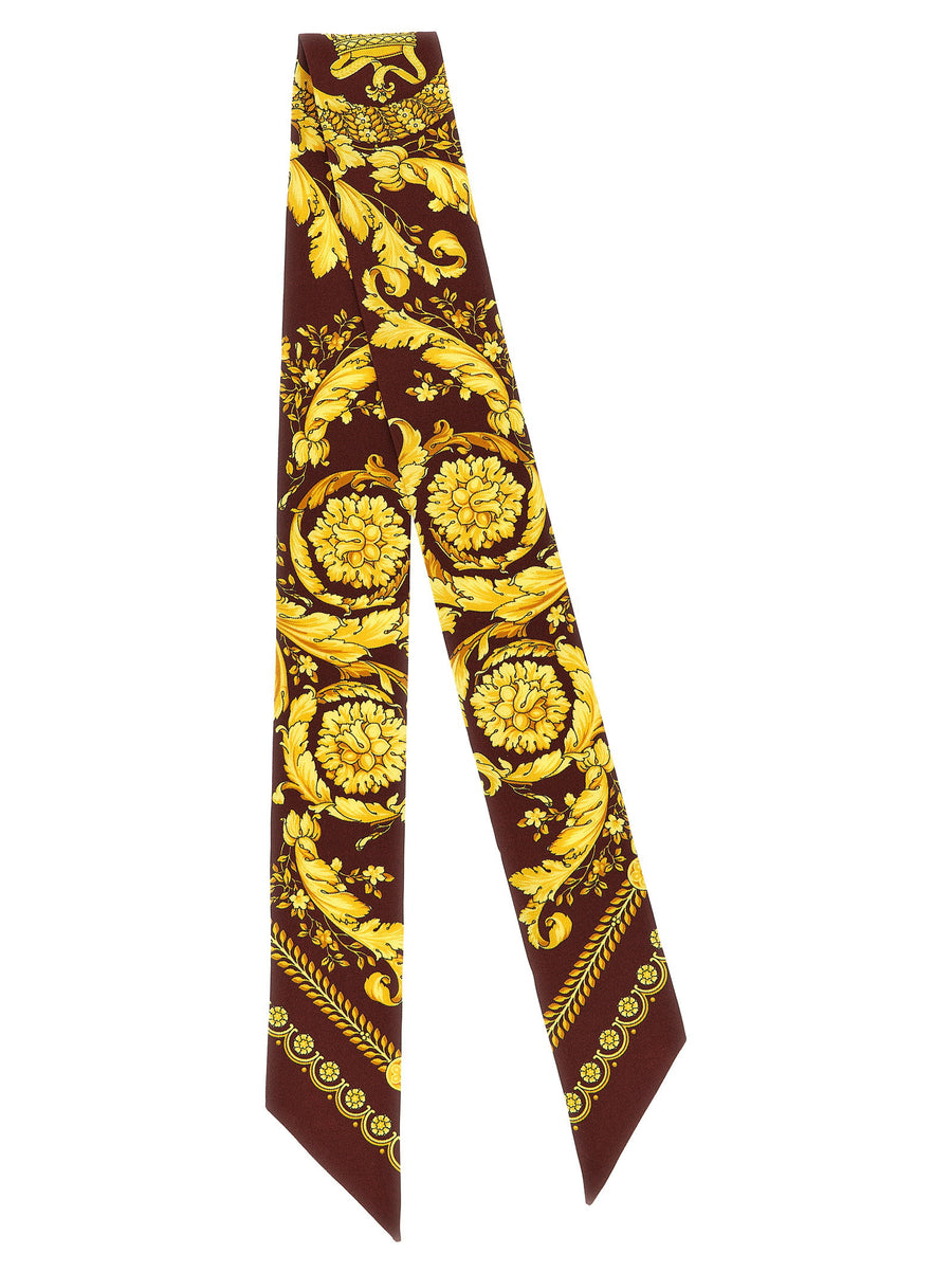 Versace Silk Lavalliere Baroque Scarf For Women Versatile Silk Twill Luxury Accessory