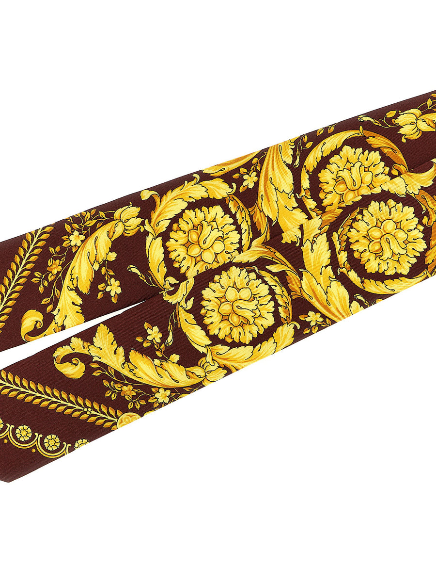 Versace Silk Lavalliere Baroque Scarf For Women Versatile Silk Twill Luxury Accessory