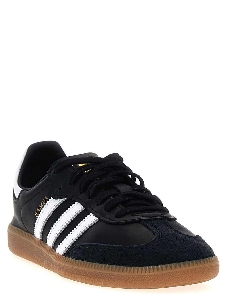 Adidas Originals Samba Decon Leather Sneakers White Black Lace Up For UK Men