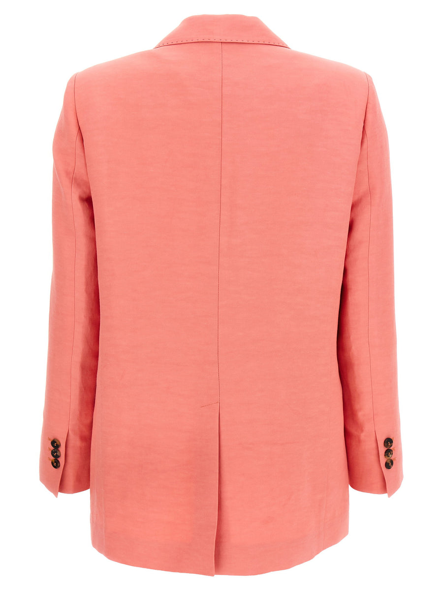 Alberto Biani America Blazer Pink Lightweight Linen Viscose For Women Breathable Polished