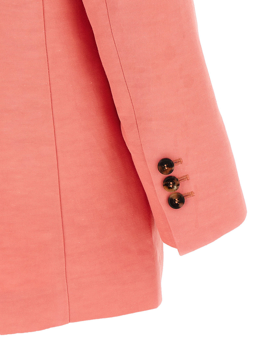 Alberto Biani America Blazer Pink Lightweight Linen Viscose For Women Breathable Polished