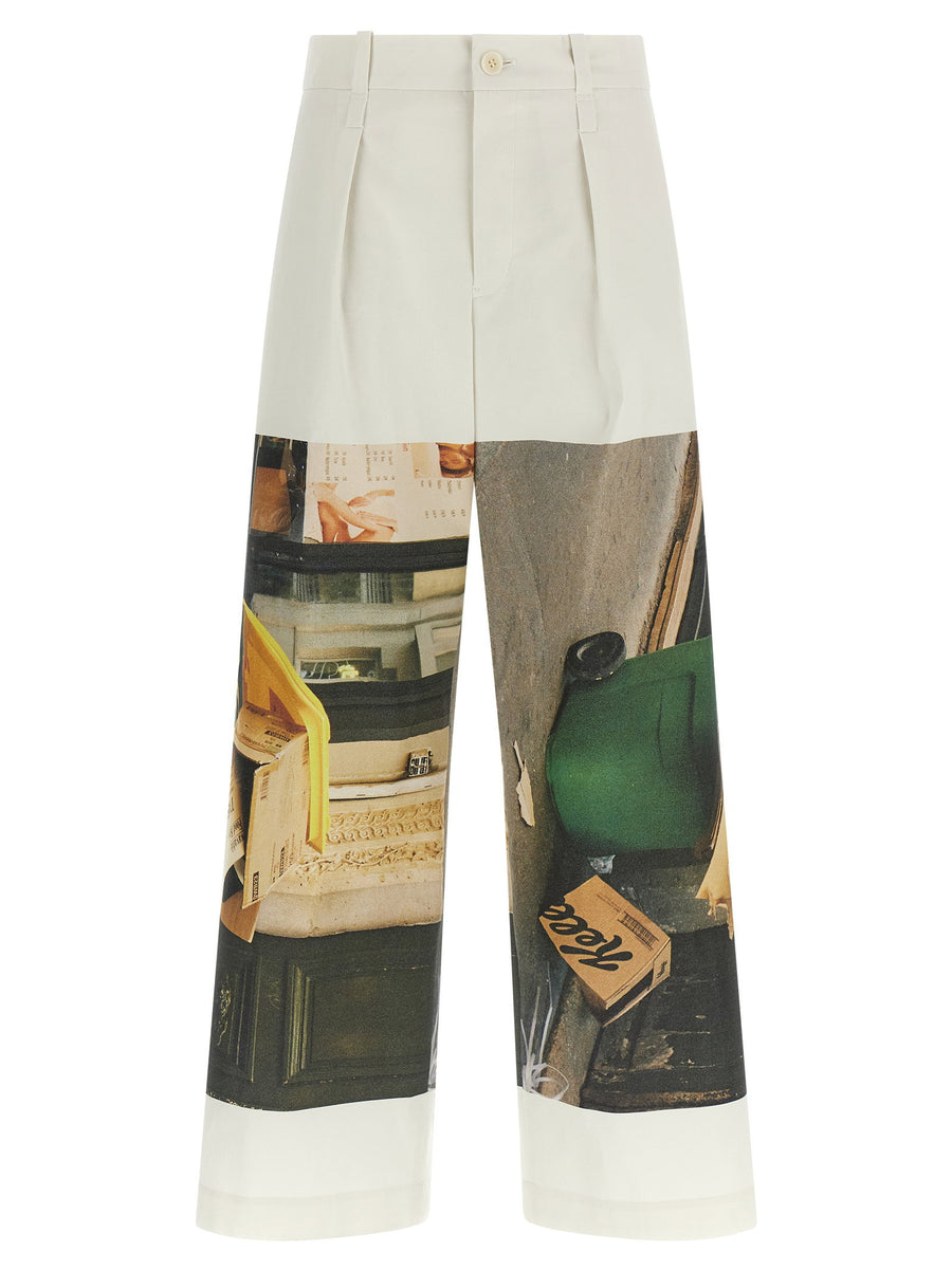 Issey Miyake Street View Pants White Wide Leg Trousers For Women With Architectural Tailoring