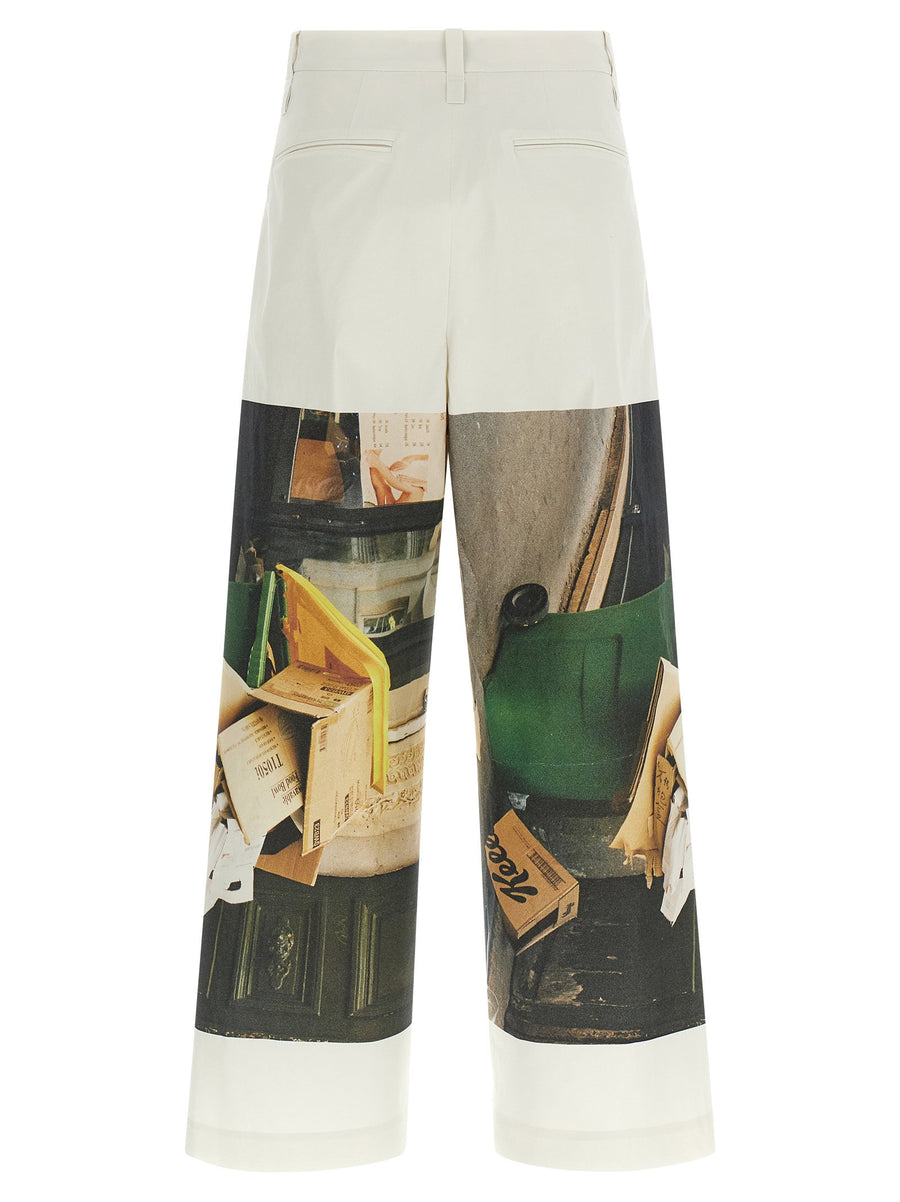 Issey Miyake Street View Pants White Wide Leg Trousers For Women With Architectural Tailoring