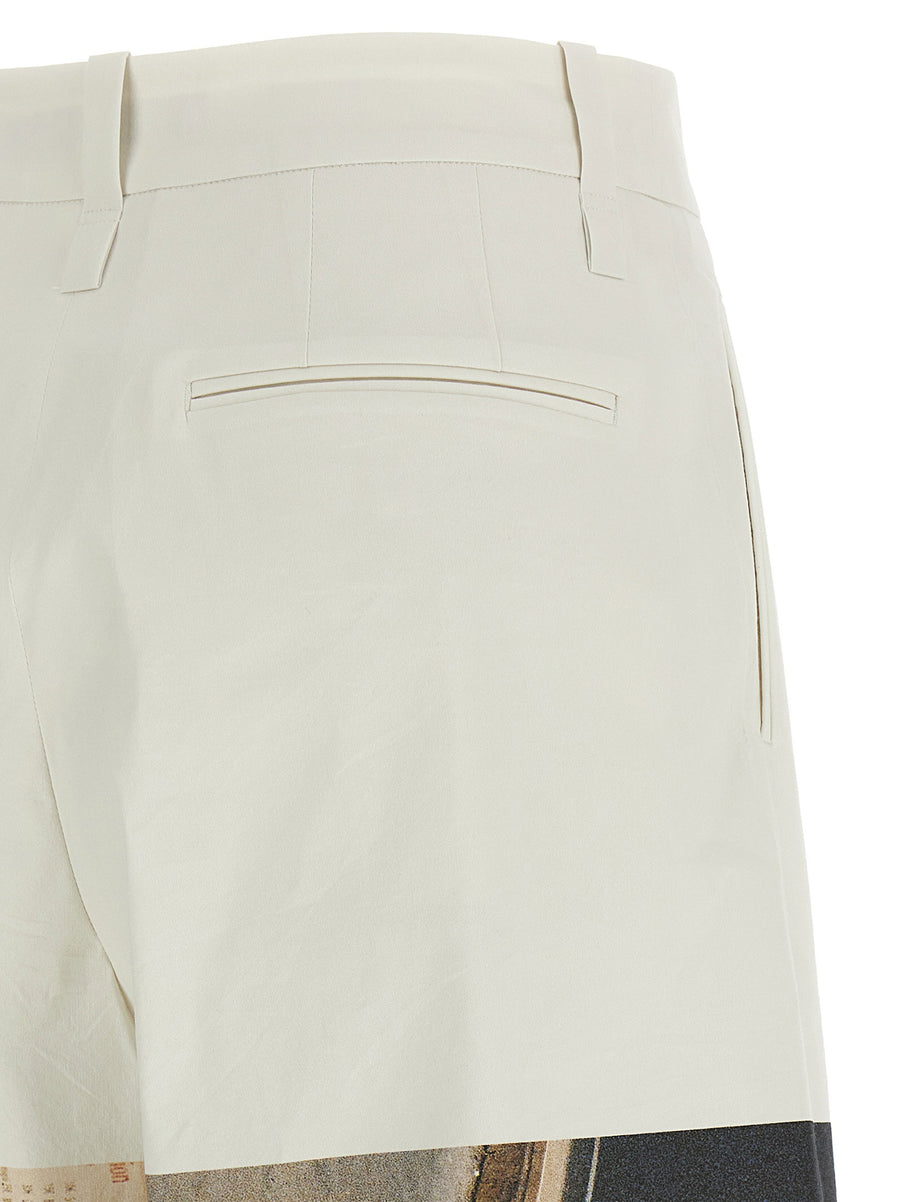 Issey Miyake Street View Pants White Wide Leg Trousers For Women With Architectural Tailoring