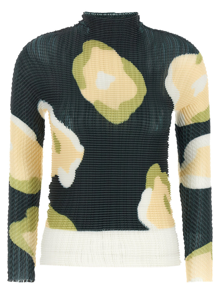 Issey Miyake Verve Pleats Top Multicolor Pleated Textured Top For Women Luxury Sustainable Fashion