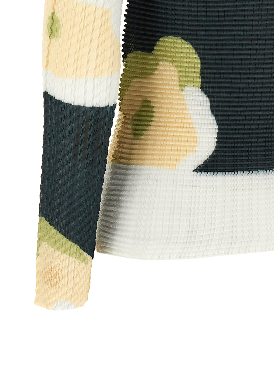 Issey Miyake Verve Pleats Top Multicolor Pleated Textured Top For Women Luxury Sustainable Fashion