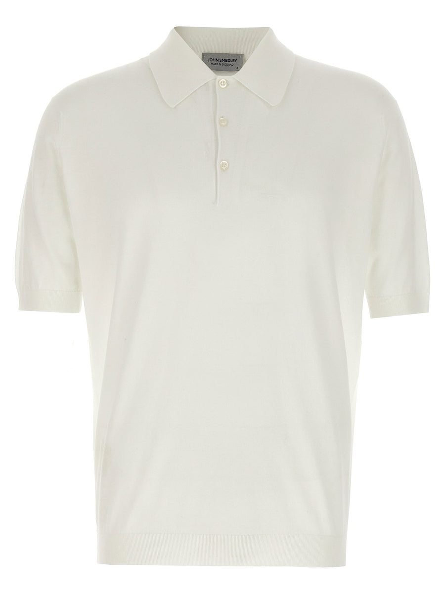 John Smedley Isis Polo Shirt Premium Sea Island Cotton White For Men Luxury Casual Wear