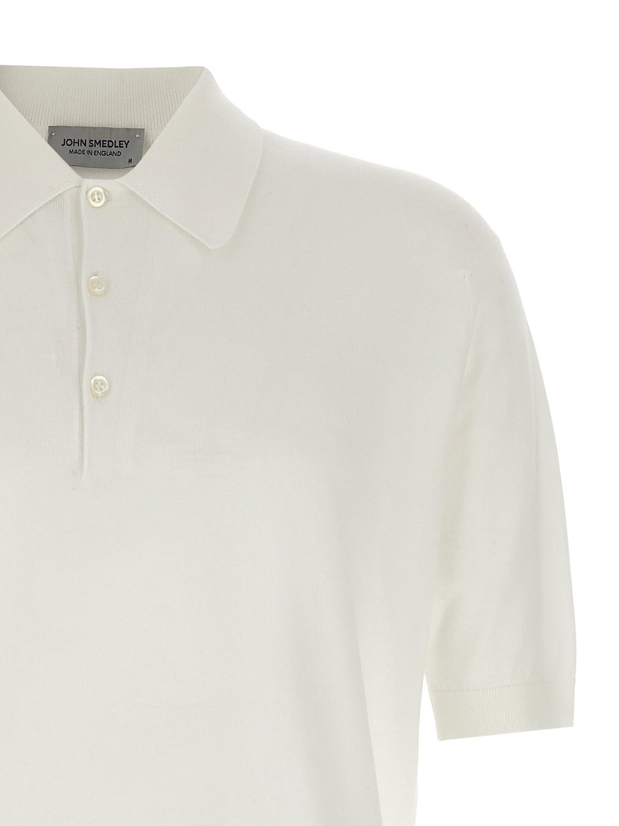 John Smedley Isis Polo Shirt Premium Sea Island Cotton White For Men Luxury Casual Wear