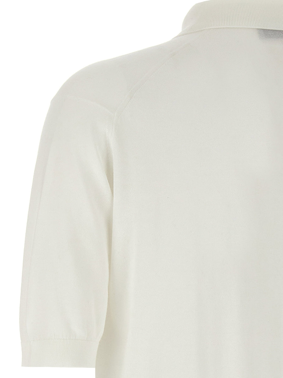 John Smedley Isis Polo Shirt Premium Sea Island Cotton White For Men Luxury Casual Wear